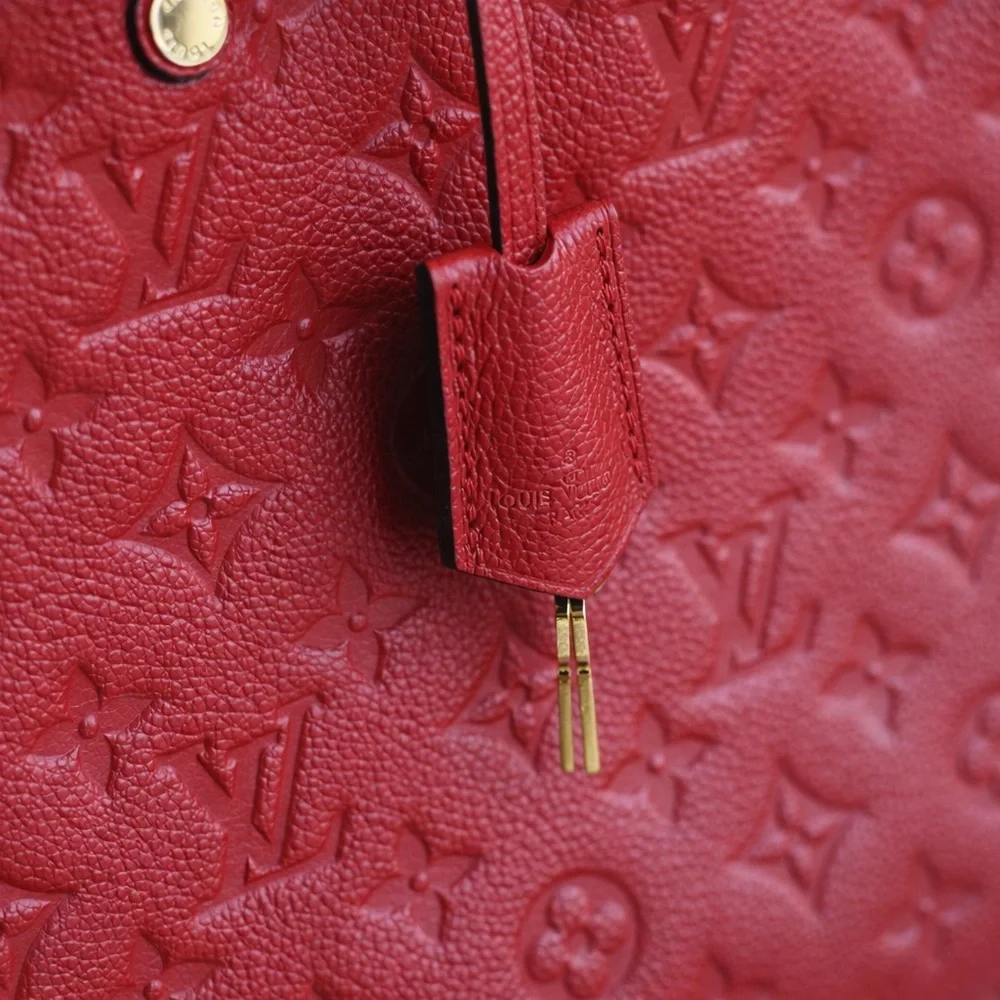 Louis Vuitton Red Embossed Monogram Satchel - Picture 4 of 7